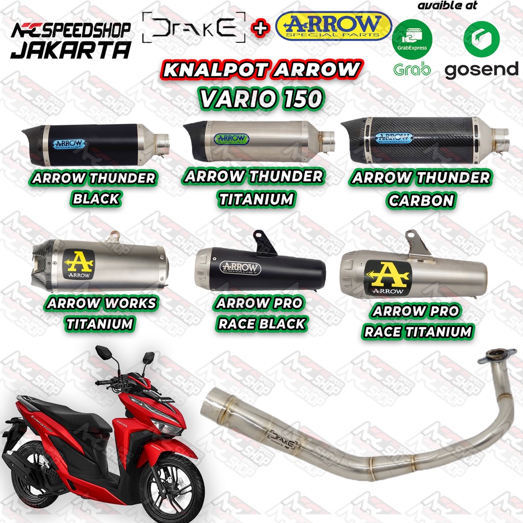 HEADER STAINLESS DRAKE HONDA VARIO 150 + SILENCER ARROW SERIES