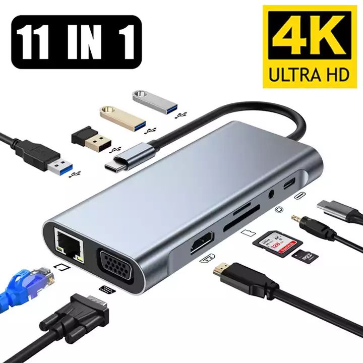 Converter type C to hdmi 11 in 1 / USB TYPE C 11 in 1 hub HDMI VGA PD Fast Charger Macbook Pro Converter