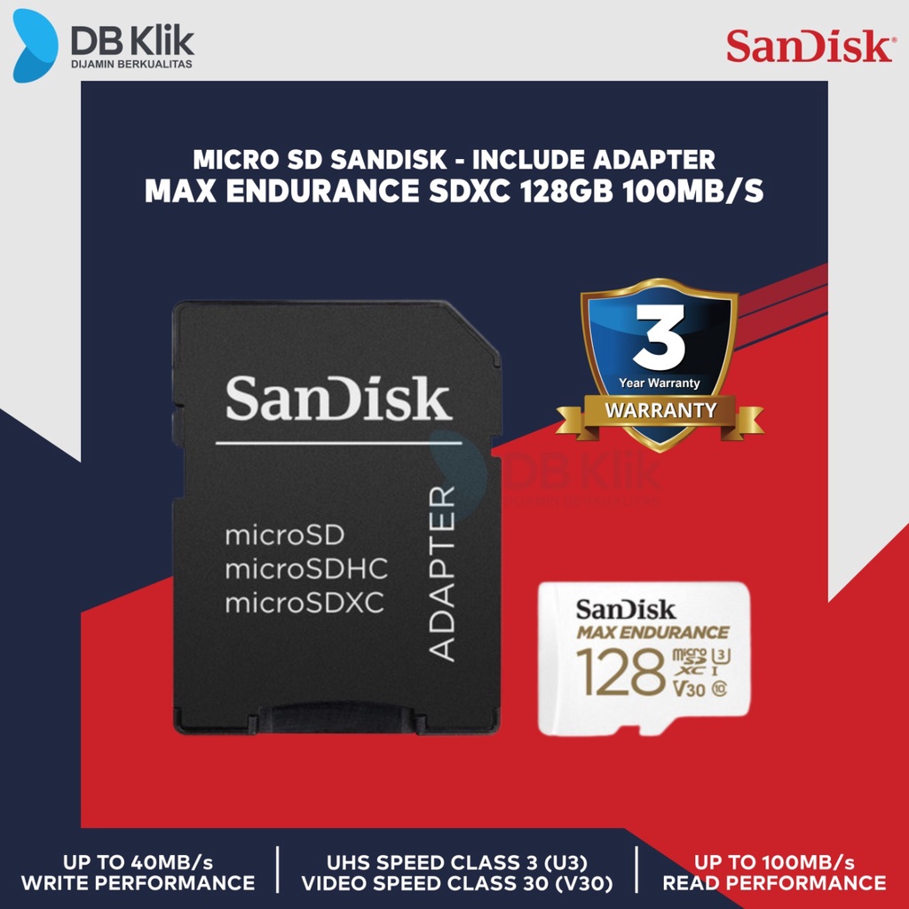 Micro SD SanDisk MAX ENDURANCE SDXC 128GB 100MB/s (SDSQQVR-128G-GN6IA)