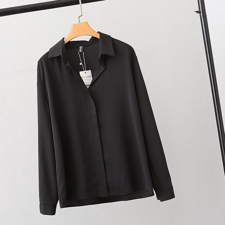 [LV.22Oc22q] Amor Top Atasan Blouse Kemeja Polos Basic Fashion Baju Muslim Kerja Casual Wanita Premi