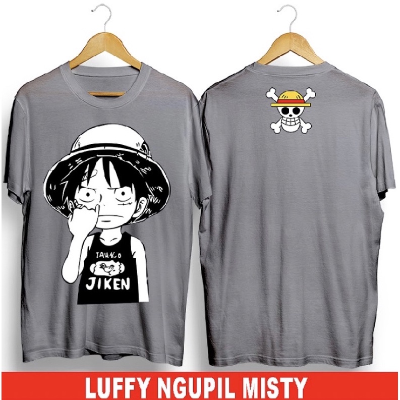 T-shirt Kaos/Baju Distro Original Anime One Piece Luffy Ngupil Misty