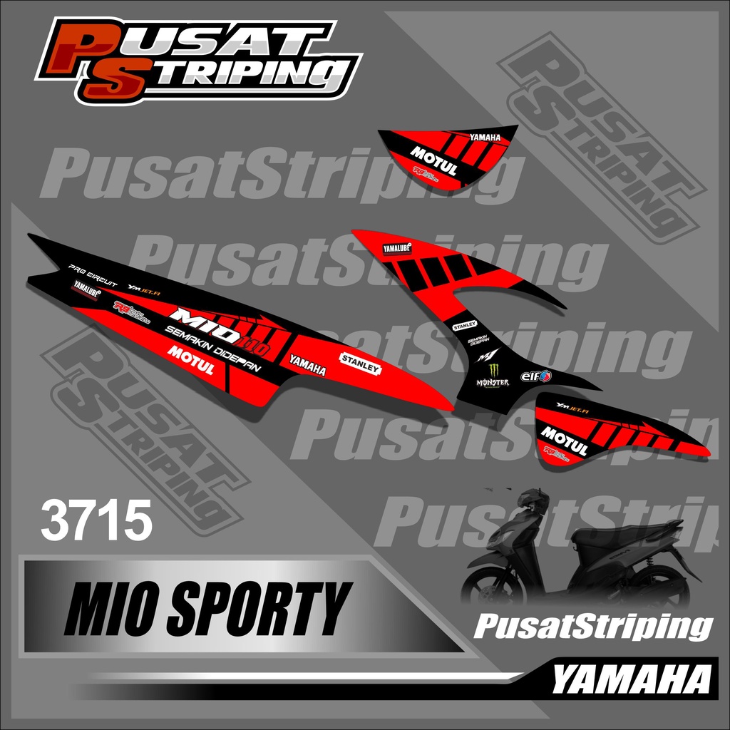 3715 Striping Motor Mio Sporty Semifull Desain, stiker motor mio sporty, variasi motor mio sporty, s
