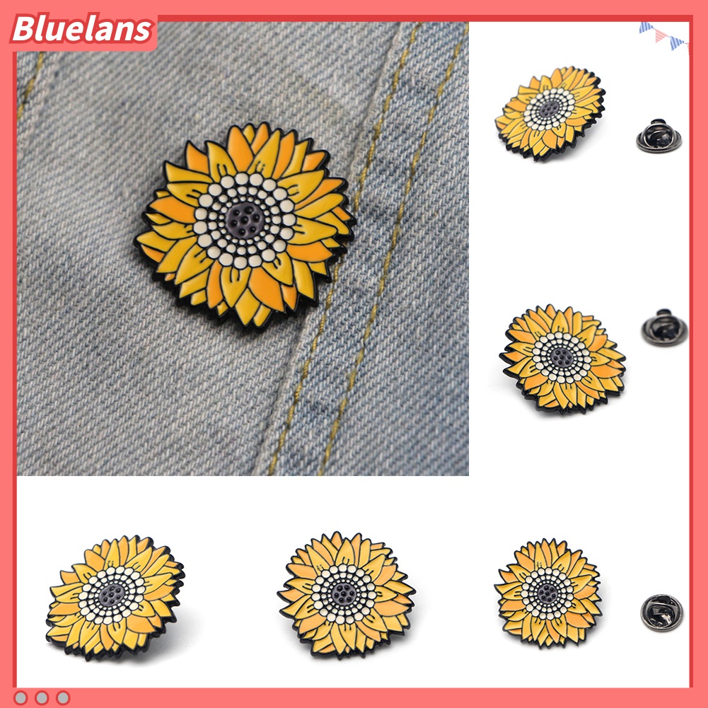 Bros Pin Enamel Bentuk Bunga Matahari Untuk Dekorasi Tas Ransel Jeans Unisex