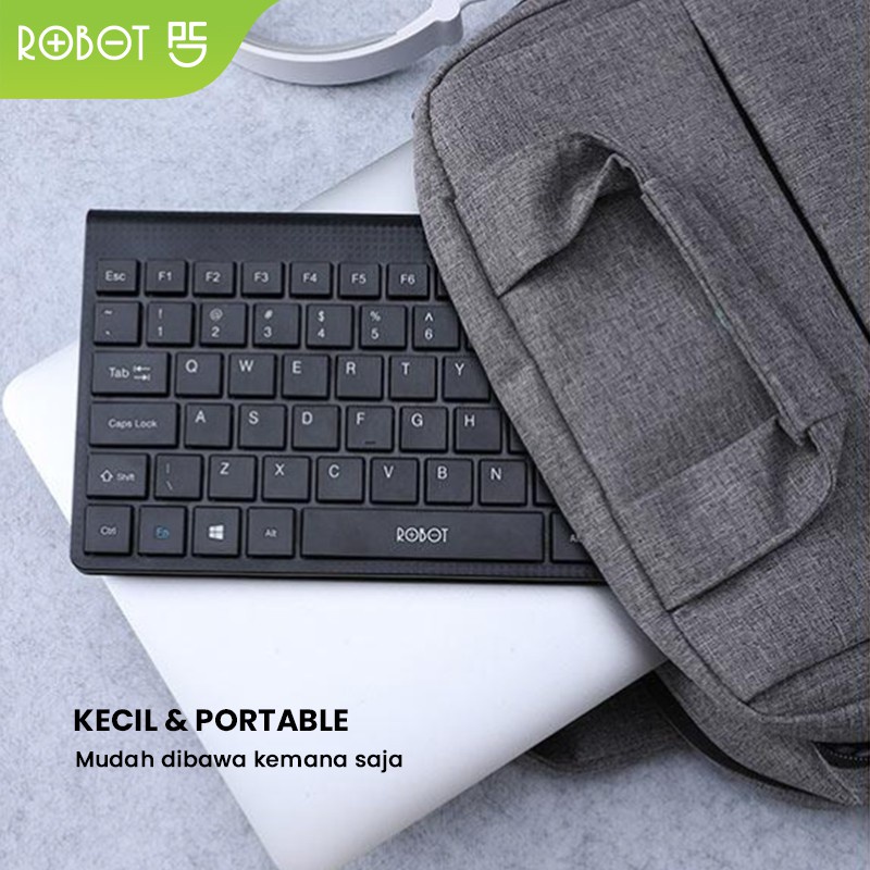 (VROFFSTORE) ROBOT Portable Mini Wired Keyboard RK10 RK 10 Ultra-Thin Garansi Resmi 1 Tahun