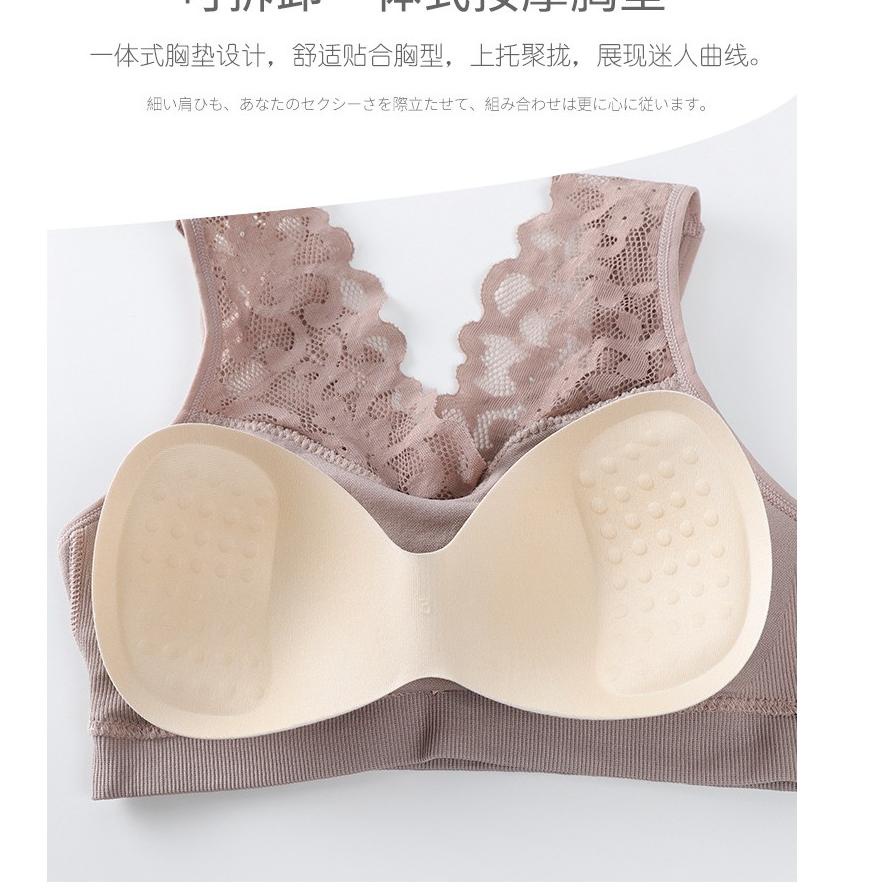 Murmer--Bra BH Wanita Tanpa Kawat Bahan Halus/bralette Elastis Sexy dengan Busa IMPORT(TALI RENDA LE