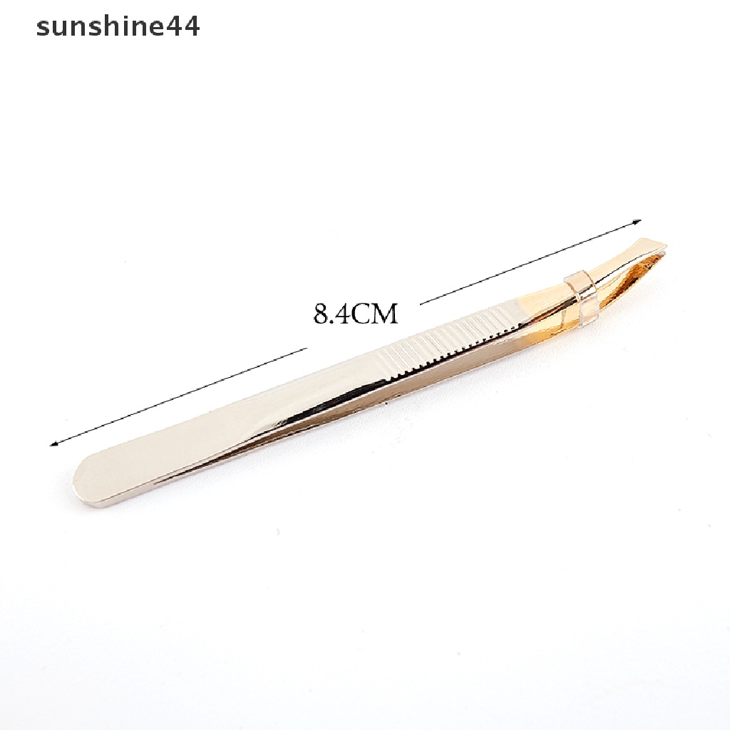 Sunshine Pinset Stainless Steel Ujung Miring Untuk Mencabut Alis / Bulu Wajah