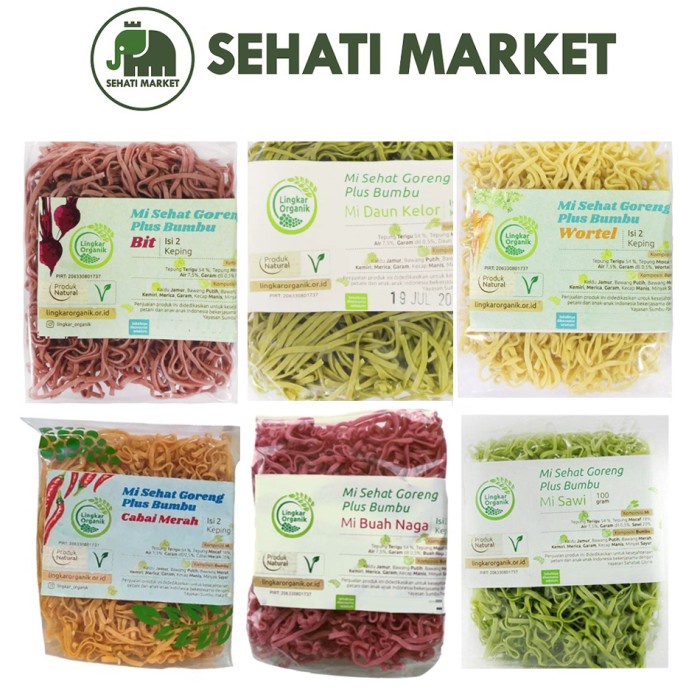 

TERLARIS Mie Sehat Sayur Organic Noodle Lingkar Organik non MSG 100 gr Mpasi - Bayam