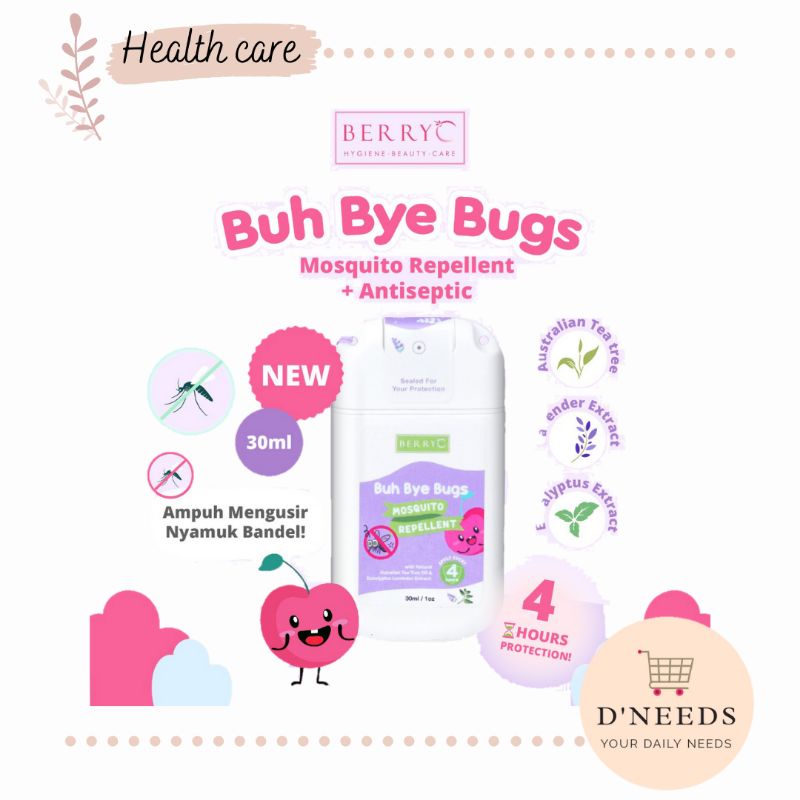 Berry C Buh Bye Bugs (BBB) 30ml Mosquito Repellent with Antibacterial