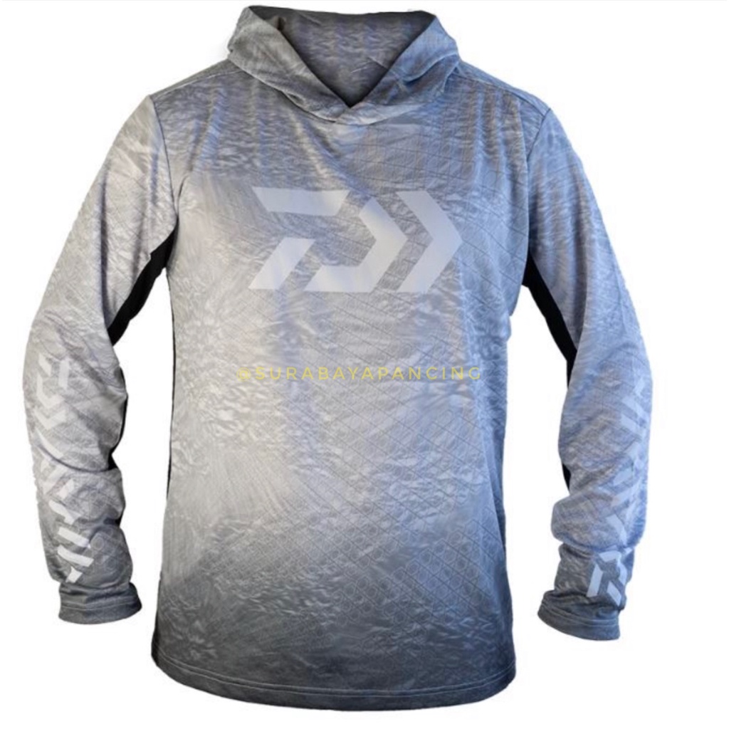 JERSEY DAIWA 22 HOODED RIPPLE JERSEY DAIWA ORIGINAL GREY DAIWA ST30022  / JERSEY MANCING UV PROTECTI
