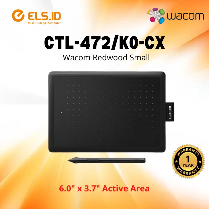 Drawing Pad Wacom Redwood Small Black - CTL-472/K0-CX