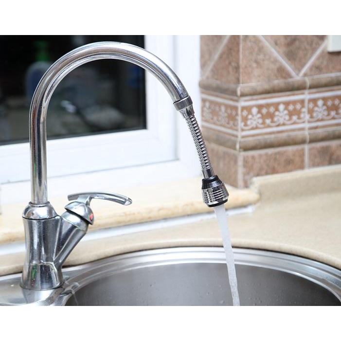 Sambungan Kran Air Faucet Stainless Keran Air Shower Fleksibel Putar Alat Penyambung Ujung Kepala Kran cuci piring tangan wastafel di dapur | GROSIRXPRESS