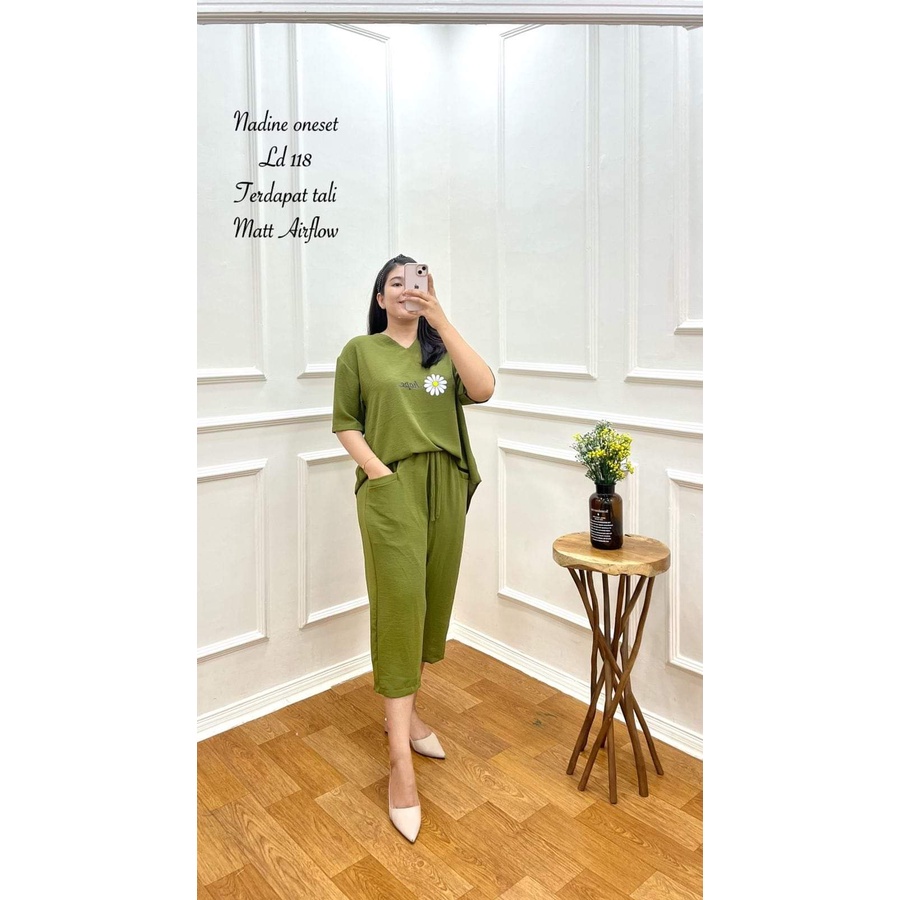 Set Celana Annisa Fashion Original/ Set Wanita Nadine Bahan Cringkle
