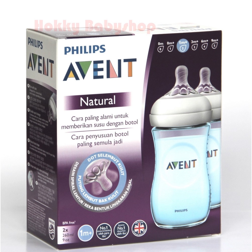 Philips Avent Botol Susu Natural Twin Pack 260ml Isi 2