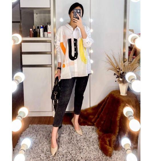Langsung Kirim WS Belva shirt/tunik wanita/Tunik katun post import/atasan wanita bahan katun import 