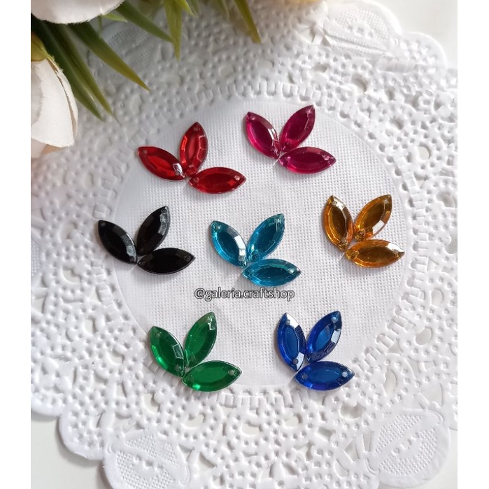 (50 pcs) Payet Diamond Akrilik Model Sampan non AB // Payet Diamond Akrilik Model Mata uk. 7x15// Pa