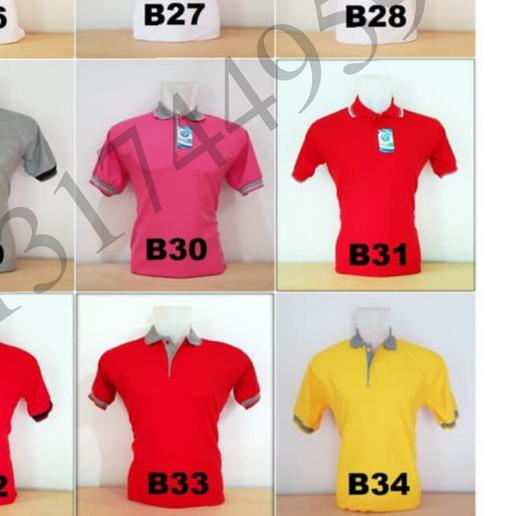 Kaos Polo Shirt Polos Merah kerah hitam/kaos kerah pria/baju kerah - Tulis no. warna, S