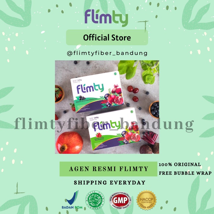 Flimty Fiber Herbal Detox - Pelangsing BPOM HALAL BANDUNG (READY)