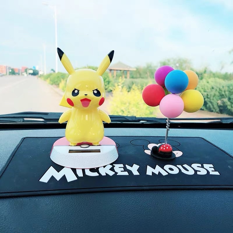 hiasan dashboard mobil pikachu satuan Boneka satuan Pajangan Hiasan Figure Figurin Bobble Head Goyang Dashboard Mobil Kue Cake Topper Pikachu Pokemon