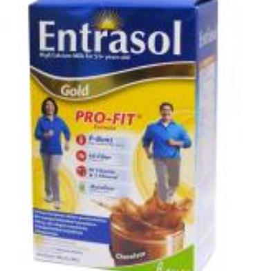 

[ COD ] Susu bubuk Entrasol Gold Coklat kotak isi 2x300g