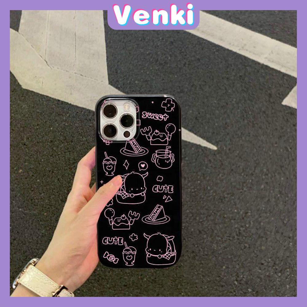 Case For iPhone 14 Series TPU Soft Case Pink Line Dog Glossy Black Candy Case Camera Protection Shockproof For iPhone 14 13 12 11 Plus Pro Max 7 Plus X XR