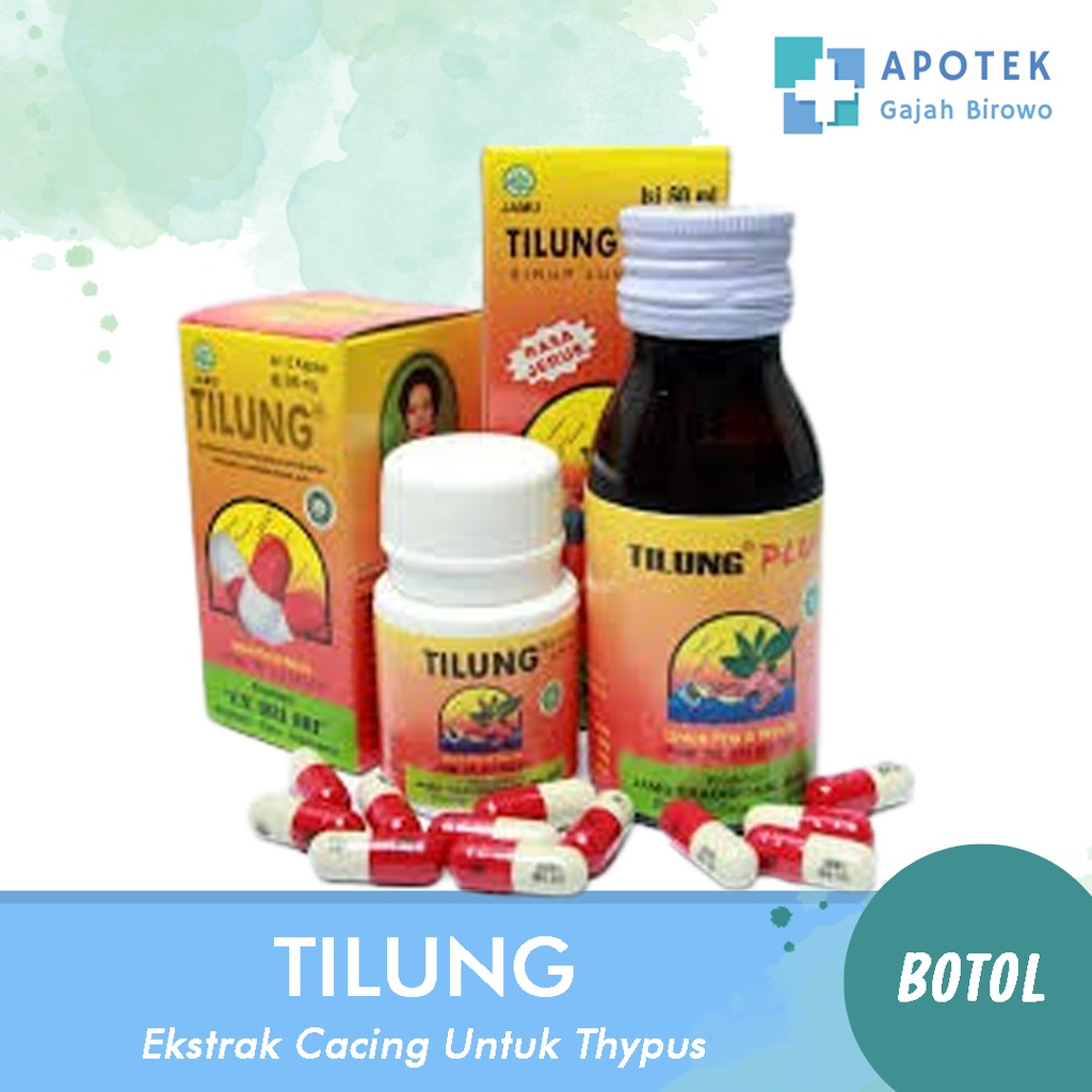 Tilung Kapsul / Tilung Sirup Rasa Jeruk Untuk Thypus Tipes Tifus Demam Herbal Ekstrak Cacing