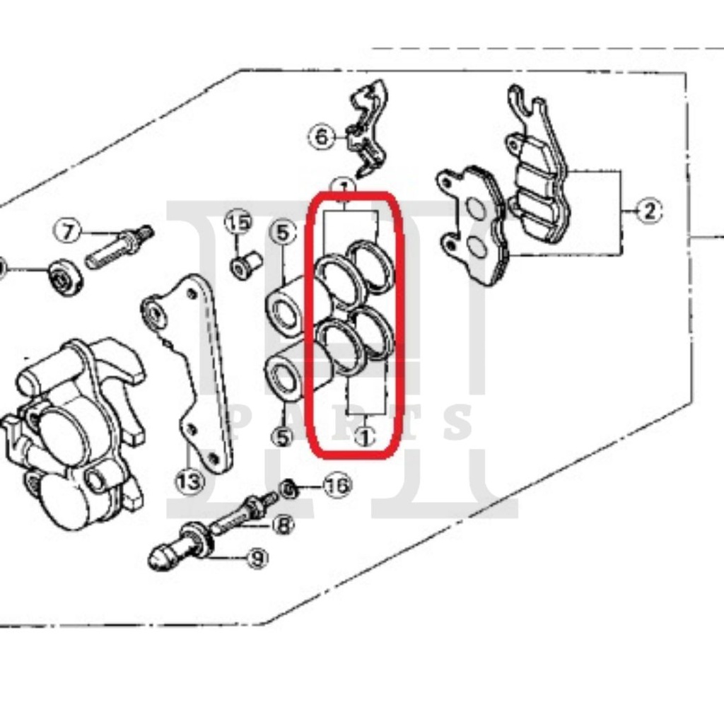 SEAL SET PISTON KEPALA BABI KALIPER REM CAKRAM  DEPAN CBR 150 CBU KPP CBR 250 K33A PCX Supra X 125 Karisma 06451-GE2-405 ASLI ORIGINAL AHM HGP HONDA