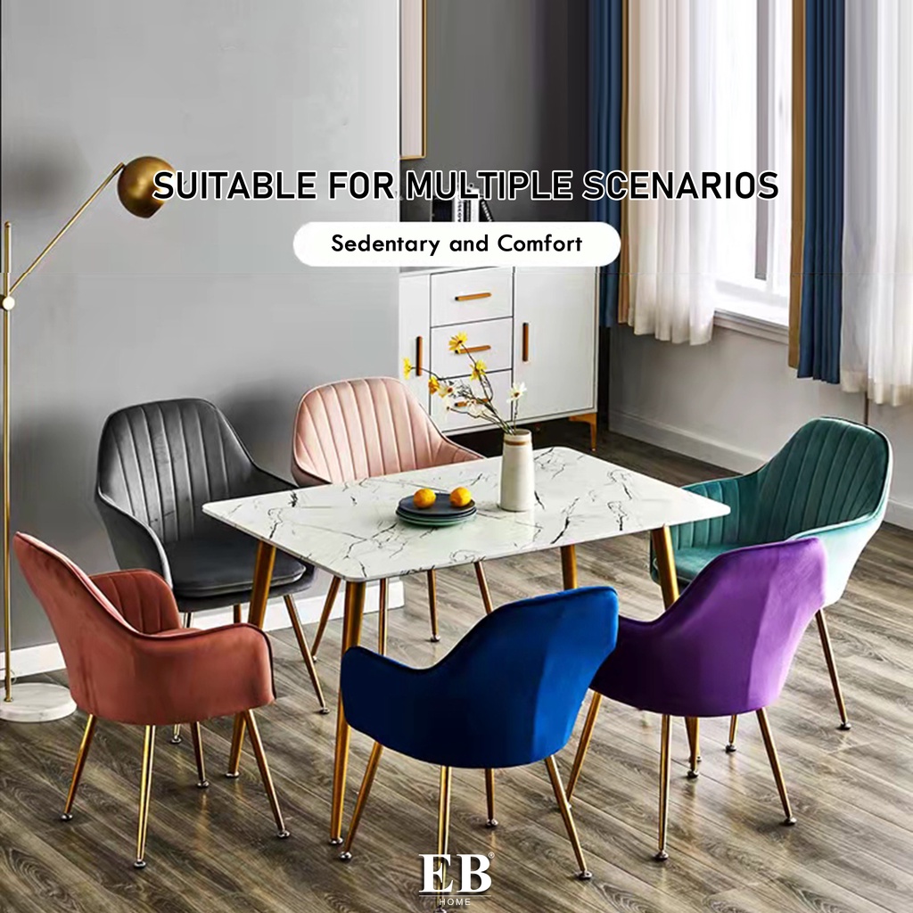 Kursi Cafe / Kursi Belajar / Single Seat Velvet Chair EB Home 699/1-6