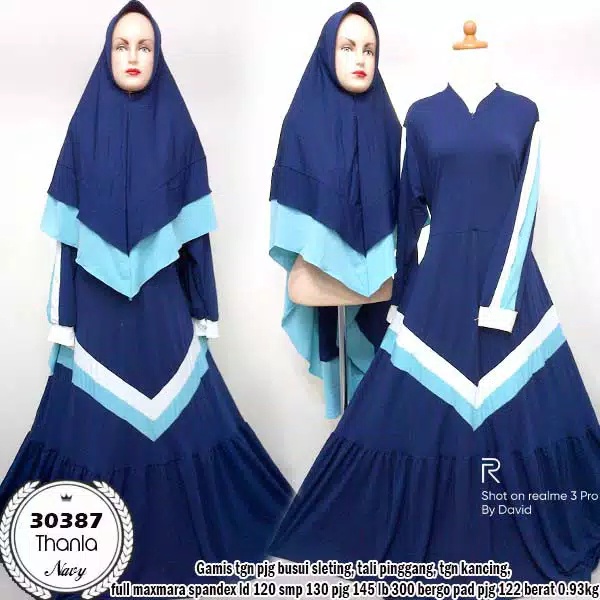 LD 110-130 Gamis Brokat Jumbo THANIA Baju Pesta Brukat Big size XXXL Polos Mewah