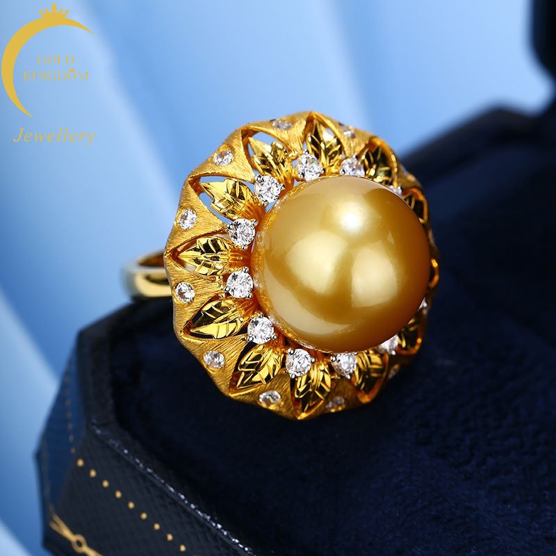 Goldkingdom Perhiasan Fashion Emas Asli Kadar 375 Bangkok Aksesoris Ready Stock Vintage Kain Pengadilan Kuno Q Rati Gaya Nanyang Mutiara Anyaman Emas Cincin Emas Manik-Manik Liontin