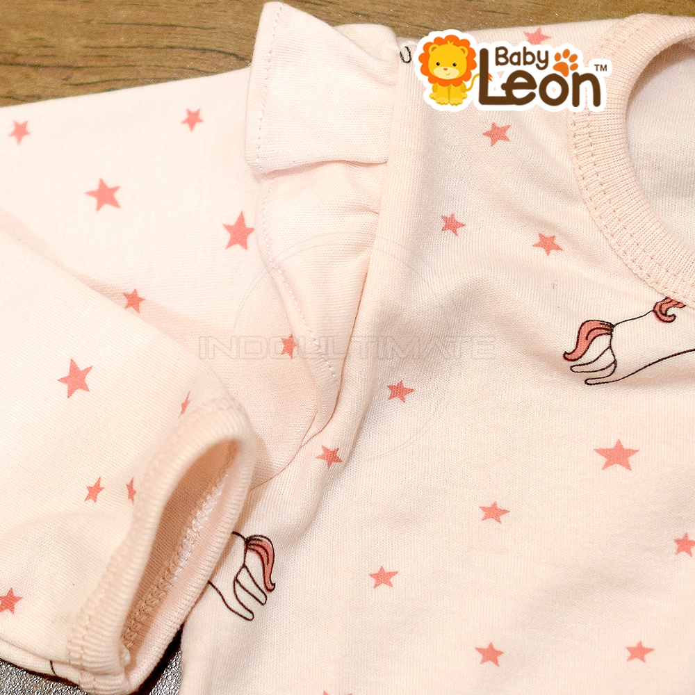 BABY LEON Jumpsuit Bayi Kaki Tertutup Lengan Panjang Jumper Bayi Perempuan Newborn BC-080 Baju Bayi Laki-Laki Baby Sleepsuit Baju Tidur Bayi Jumpsuit Panjang Kaki Tutup Pakaian Bayi