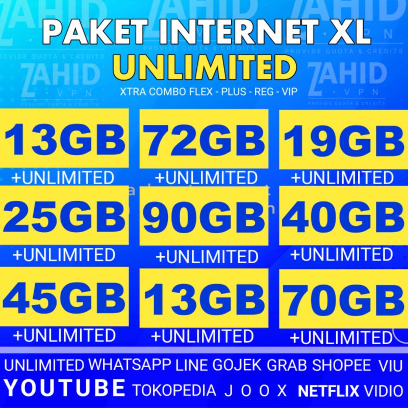 TERMURAH ISI ULANG INJECT PAKET DATA XL UNLIMITED COMBO FLEX PLUS REG