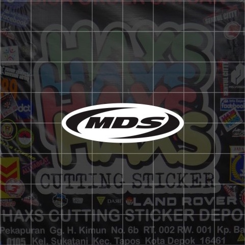 Cutting Sticker Visor Helm MDS ukuran 4 Cm untuk helm
