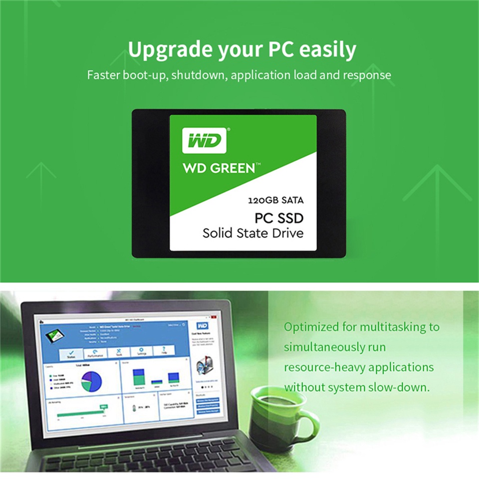 Wd Green Drive ssd sata3 40gb / 120gb 2.5 &quot;Untuk Laptop / Komputer Desktop