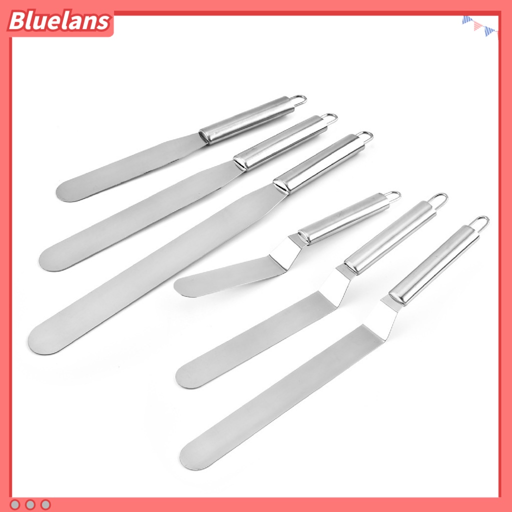 Bluelans Spatula Pengikis Krim Kue Multifungsi Bahan Stainless Steel Tahan Karat Untuk Rumah