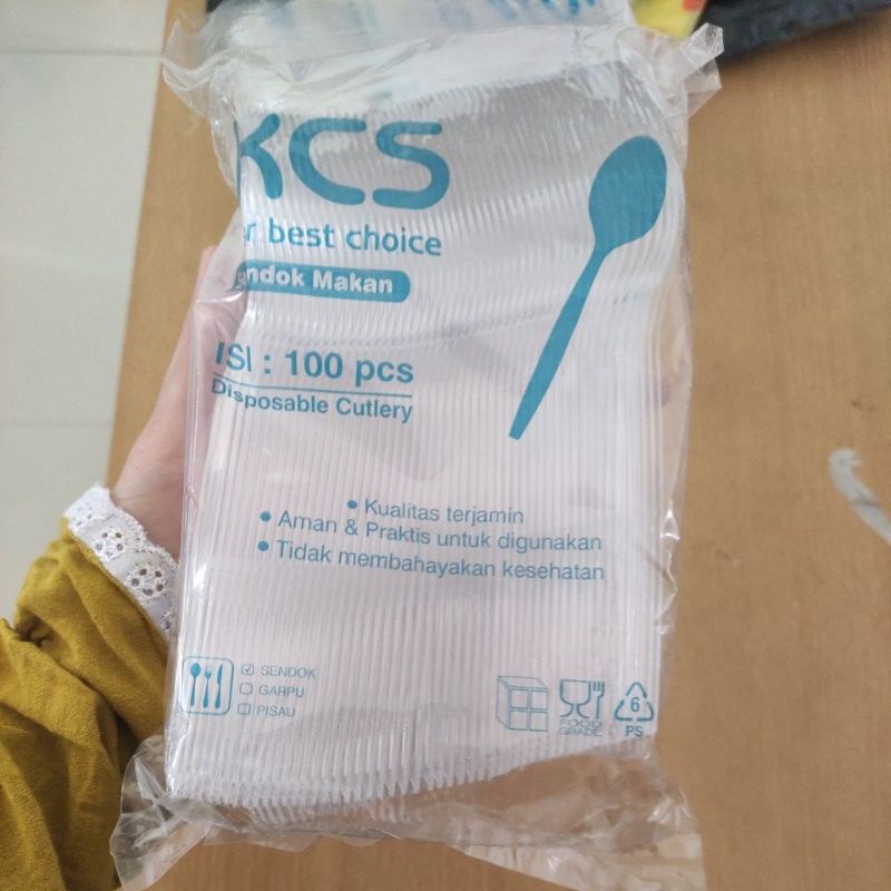 SENDOK MAKAN BENING KCS / SENDOK MAKAN PLASTIK
