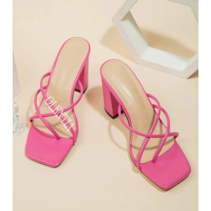 Sandal Wanita heels tali heels tahu 9cm KL 04