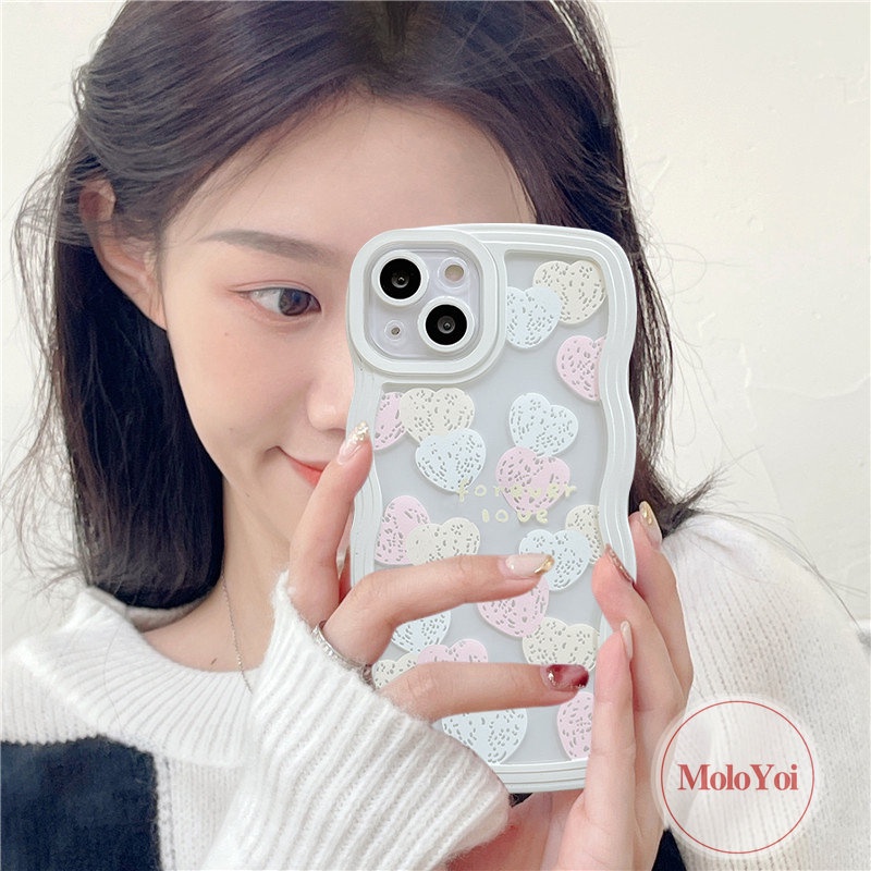 Soft Case TPU Motif Hati Untuk iPhone 14 11 12 13 11 Pro Max7 8 6 6s Plus 14 Plus XR 14 Pro MAX X XS MAX SE 2020