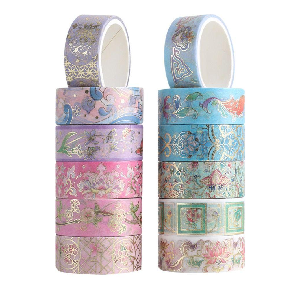 Top 12Roll/Set Washi Tape Sastra Kualitas Tinggi Kreatif Kecil Segar Kreatif Alat Tulis INS DIY Bahan