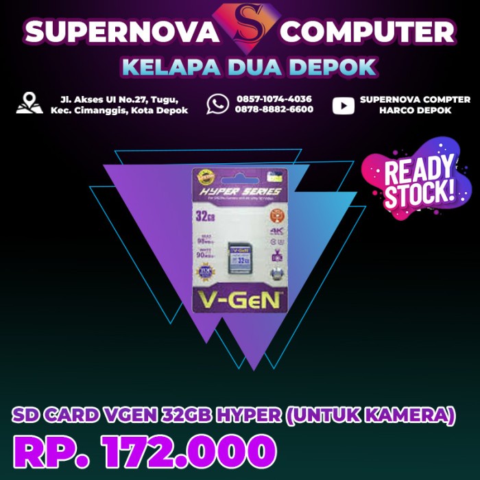 Terlaris Sd Card Vgen 32Gb Hyper (Untuk Kamera) Bergaransi