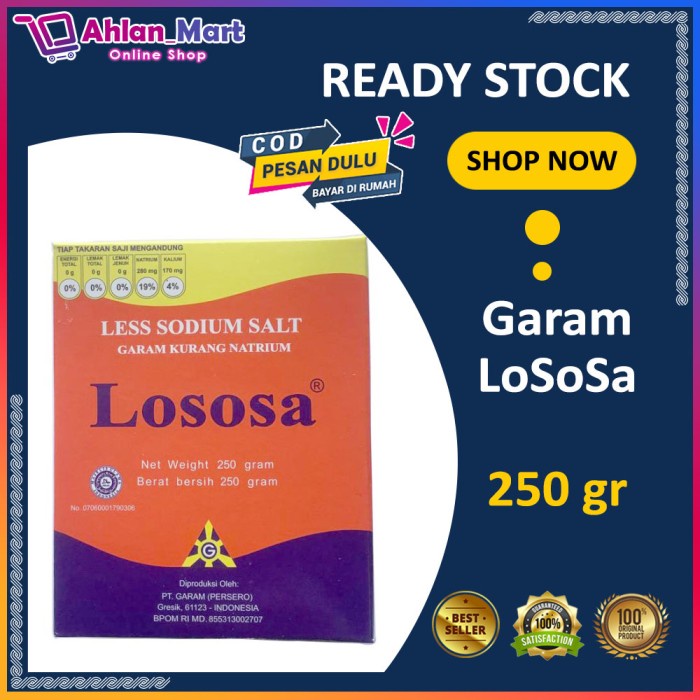 

Untuk Penderita Darah Tinggi Garam Lososa 250Gr Rendah Natrium Sodium