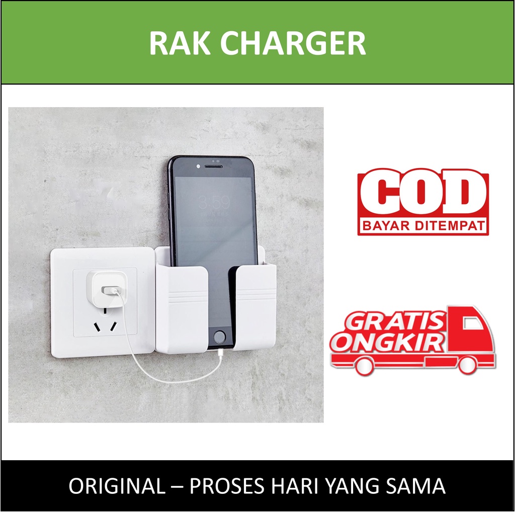 Rak Charger HP Gantung Tempel Handphone HP Remote AC Warna Charger Kokoh Murah Ori Serbaguna