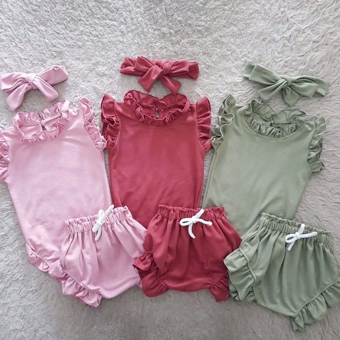 Baju Bayi Knot bloomer set