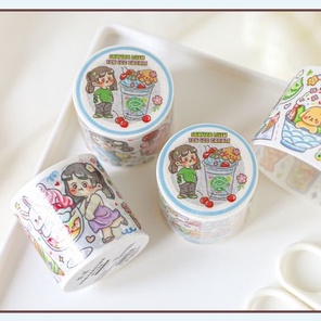 

Washi Tape Soft Raspberry Sauce Ice Cream hand account diy decoration sticker lebar 4,5cm