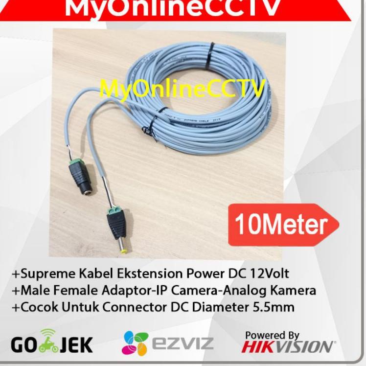 Terbaik Kabel Ekstension 10 meter Adaptor Power DC Ezviz IP Camera CCTV murah