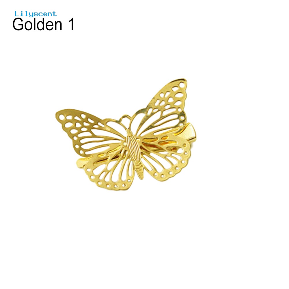 Jepit Rambut Model Butterfly Hollow Bahan Metal Gaya Vintage Untuk Wanita