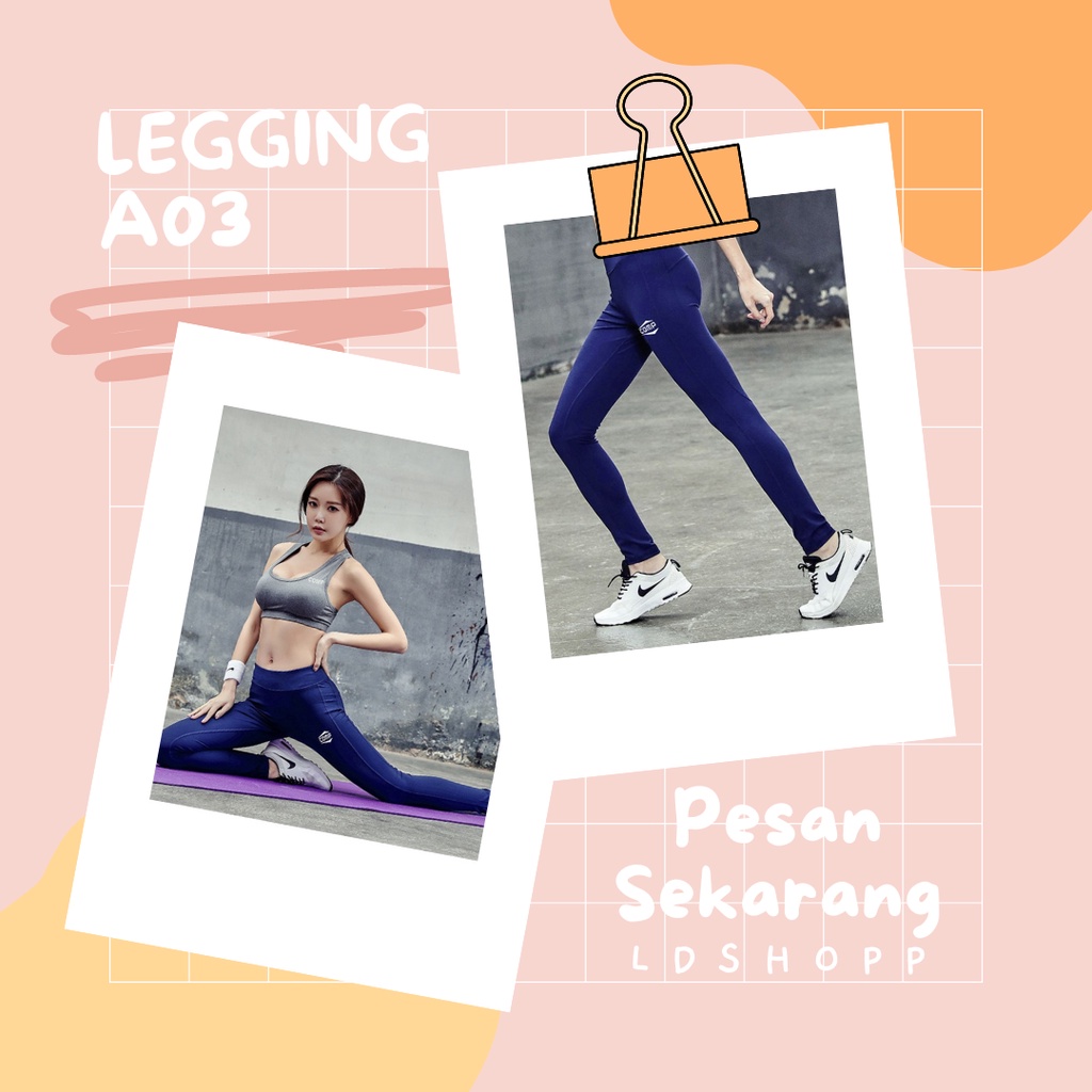 LDS Legging A03 Leggings Sport Wanita Celana Olahraga Kualitas Premium Celana Jegging Panjang Yoga Sport Import