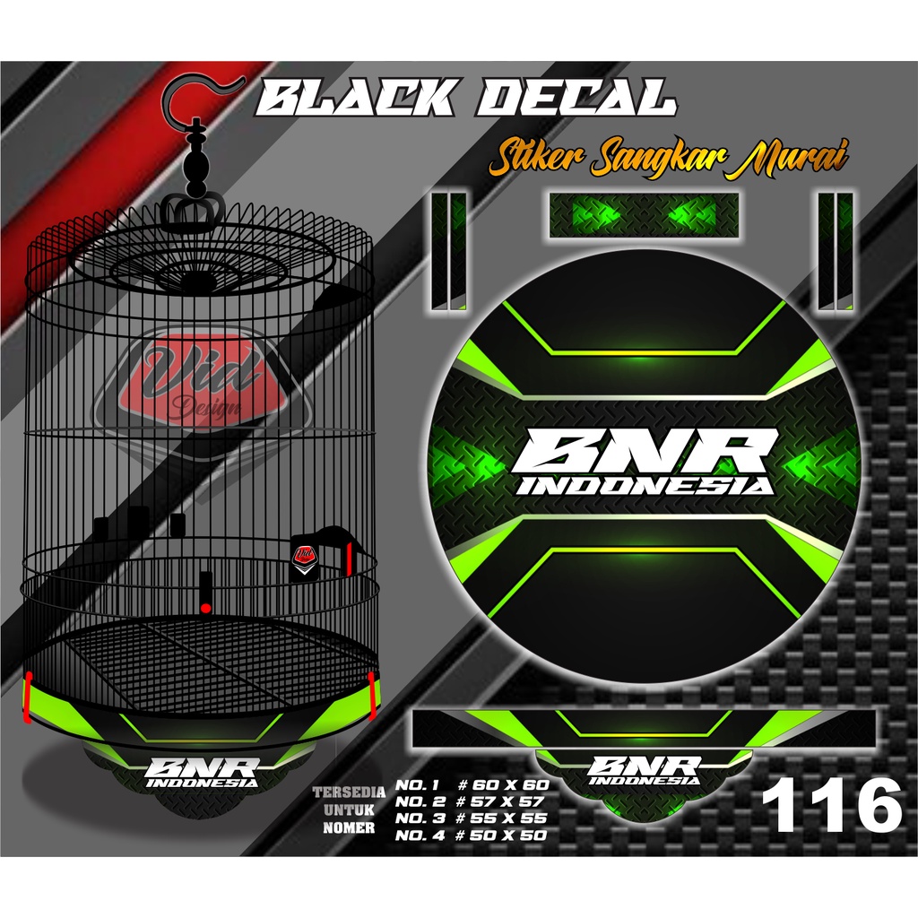 Stiker Sangkar Murai Decal kandang Bulat Bnr Indonesia No 1 2 3
