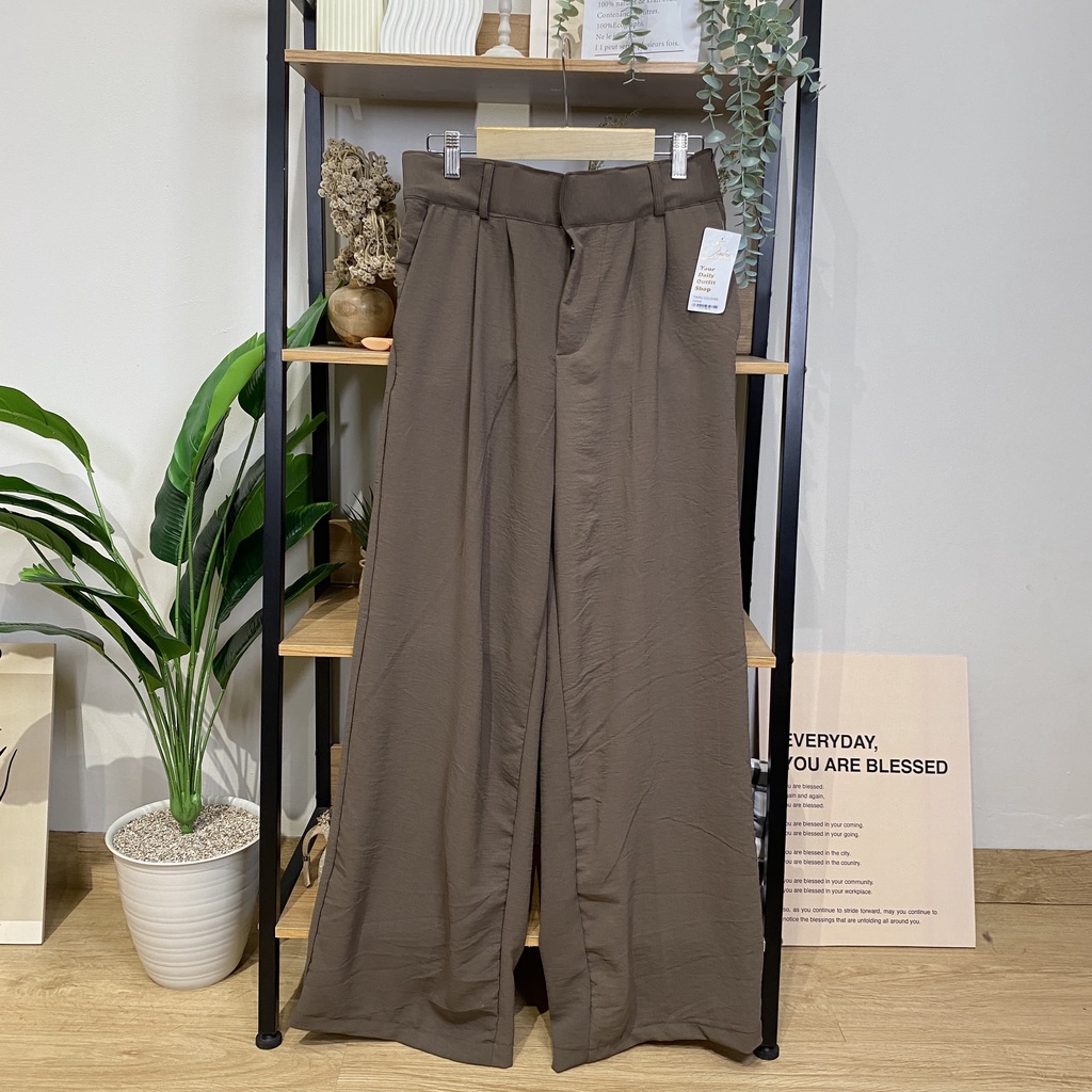 LOOSE PANTS HIGHWAIST KULOT CRINCLE AIRFLOW - THOFU PANTS