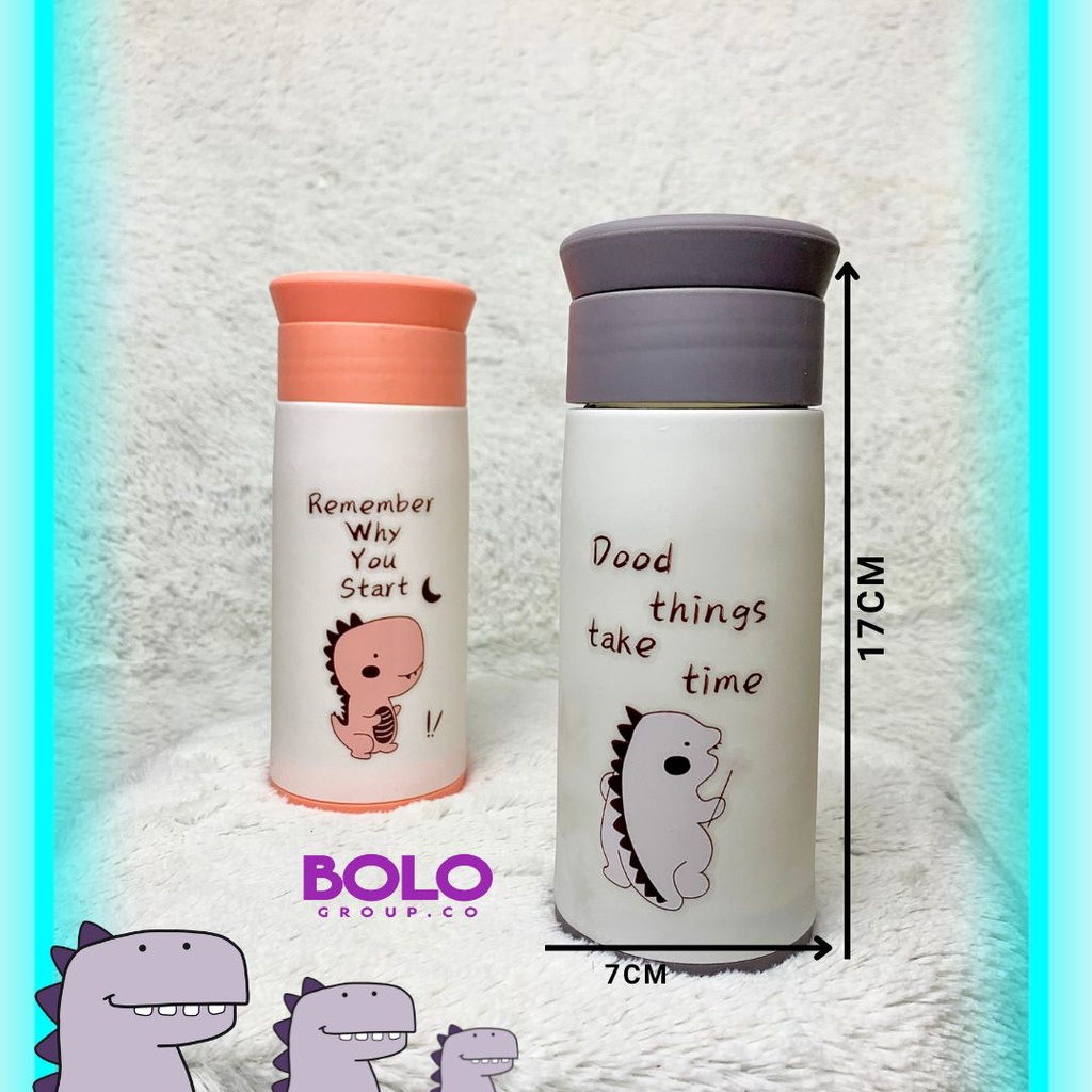 KING [BD] Botol Minum Dino / Botol Minum Anak / Botol Minum Kaca 350ml / Botol Anak Serbaguna