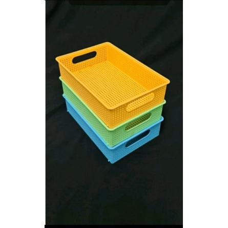 K383 - Keranjang Warna Kotak Box Tray Organizer Storage Bs Di Susun